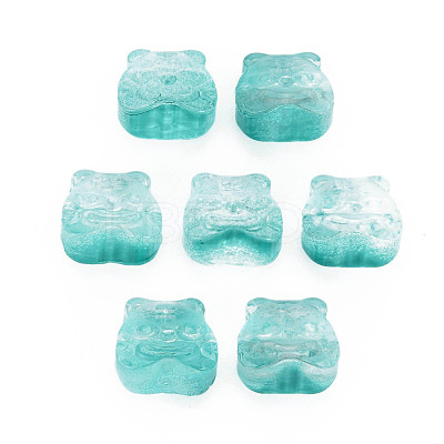 Two Tone Transparent Spray Painted Glass Beads GLAA-T022-22-C02-1