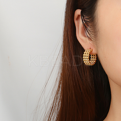 304 Stainless Steel Round Stud Earrings PJ3518-1-1