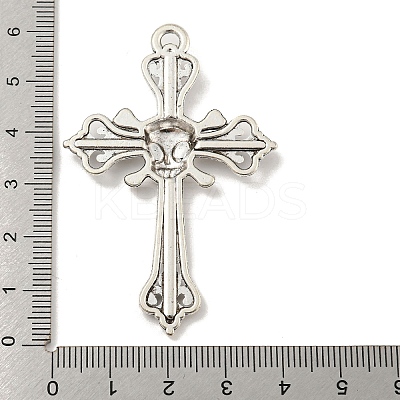 Tibetan Style Alloy Big Pendants Rhinestone Settings LS-TIBE-L013-03AS-1