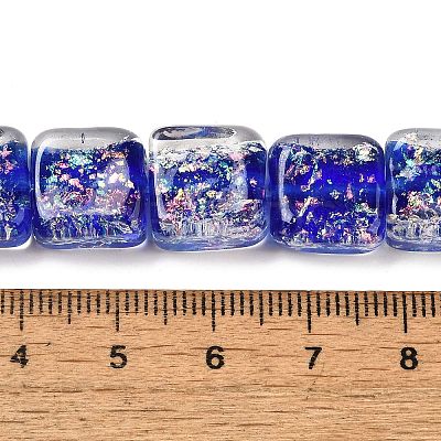 Handmade Dichroic Foil Glass Beads Strands DICH-U001-07C-1