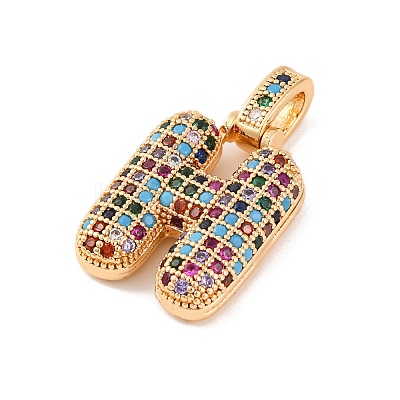 Brass Micro Pave Cubic Zirconia Pendants KK-C076-29H-G02-1