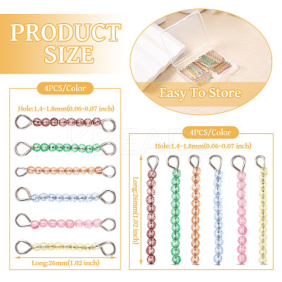 48Pcs 12 Colors Glass Rondelle Beaded Connector Charms PALLOY-TA00138-1