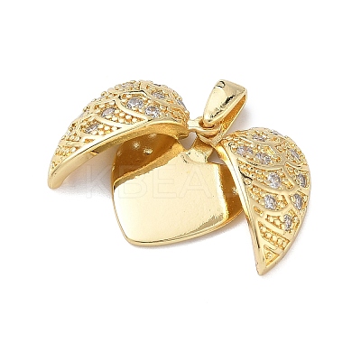 Brass Micro Pave Cubic Zirconia Openable Pendants KK-Z143-04G-02-1