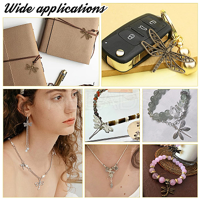 100PCS 10Style Tibetan Style Dragonfly Alloy Pendants TIBEP-PH0001-63-1