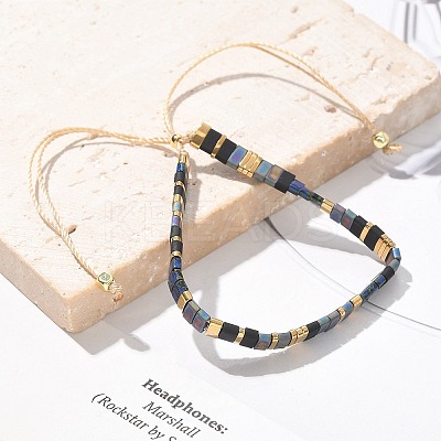 Vintage Ethnic Style Adjustable Glass Tila Beaded Handmade Slider Bracelets for Women ZN9527-2-1