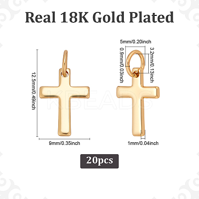 20Pcs Brass Pendants ZIRC-ME0003-73-1