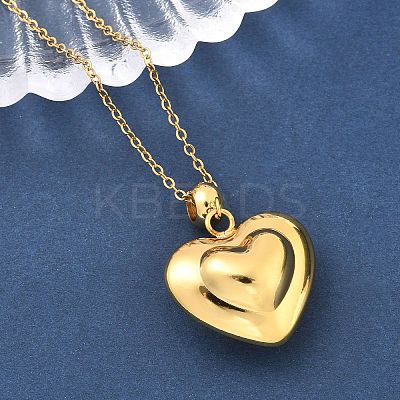 201 Stainless Steel Love Heart Pendant Necklaces for Women NJEW-Z069-01G-02-1