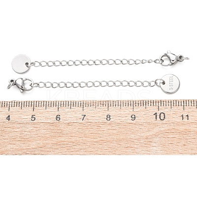 304 Stainless Steel Chain Extender with Flat Round Charms STAS-G383-04P-1