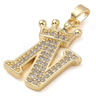 Rack Plating Brass Micro Pave Cubic Zirconia Pendants KK-D535-01N-RS-1