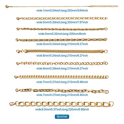 304 Stainless Steel Chain Bracelets STAS-TA0004-58-1