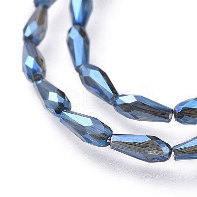 Electroplate Transparent Glass Beads Strands EGLA-L015-FR-A03-1