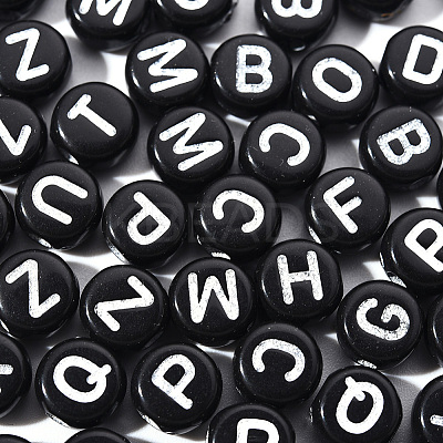 Craft Black Acrylic Beads SACR-YW0001-05-1