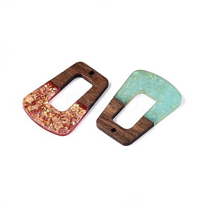 Opaque Resin and Walnut Wood Pendants RESI-T060-20M-1