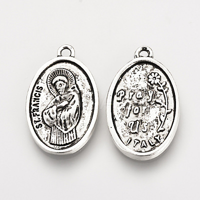 Tibetan Style Alloy Pendants TIBE-Q078-07AS-RS-1