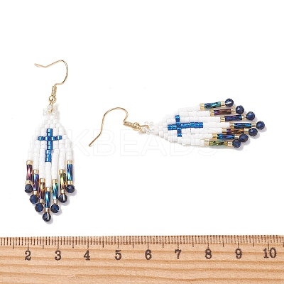 Glass Seed Beads Dangle Earrings EJEW-MZ00737-02-1