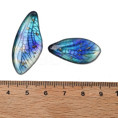 4Pcs Transparent Epoxy Resin Butterfly Wings Pendants RESI-C057-04A-1