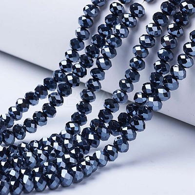 Electroplate Glass Beads Strands EGLA-A034-P1mm-A18-1
