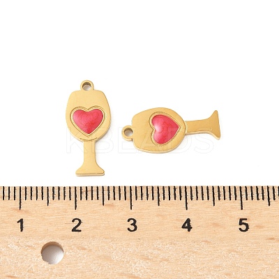 304 Stainless Steel Enamel Pendants STAS-R168-15G-1