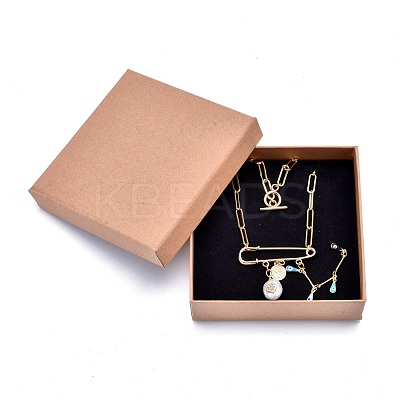 Square Kraft Paper Jewelry Boxes CBOX-L008-002-1