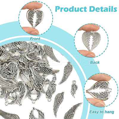 48Pcs 12 Styles Tibetan Style Alloy Pendants FIND-FS0004-86-1