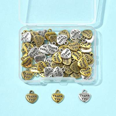 60Pcs 3 Colors Tibetan Style Alloy Charms FIND-FS0004-52-1