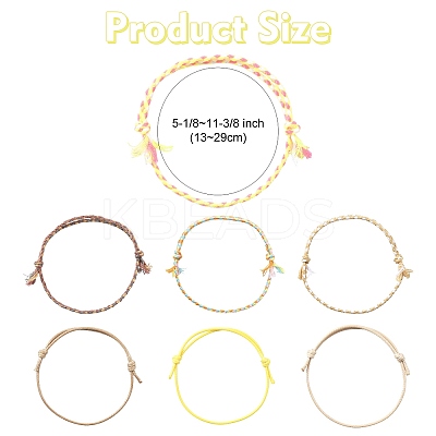 14Pcs 7 Colors Cotton Cord Bracelet Set for Men Women BJEW-FS00025-03-1