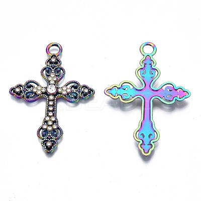 Rack Plating Rainbow Color Alloy Pendants PALLOY-N163-156A-1