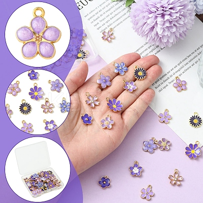 40Pcs 10 Styles Eco-Friendly Zinc Alloy Pendants FIND-FS0003-47-1