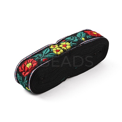 Ethnic Style Embroidery Cotton Ribbon OCOR-WH0073-57-1