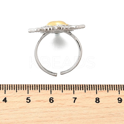 Brass Micro Pave Cubic Zirconia Cuff Rings for Women RJEW-F184-01B-GP-1