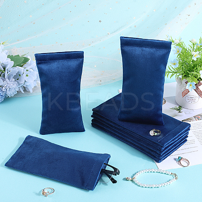 8Pcs Rectangle Velvet with Steel Glasses Case ABAG-BBC0001-15D-1