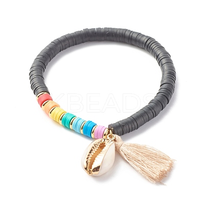 Polymer Clay Heishi Beads Stretch Bracelets Set BJEW-JB07395-1