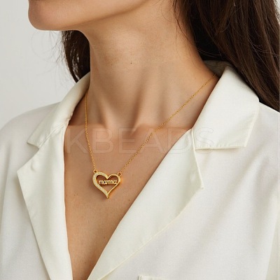 Mother's Day Brass Micro Pave Clear Cubic Zirconia Pendant Necklaces FS-WG67A5B-01-1