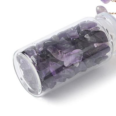 Natural Amethyst Chips Tree Decorations DJEW-P021-E04-1