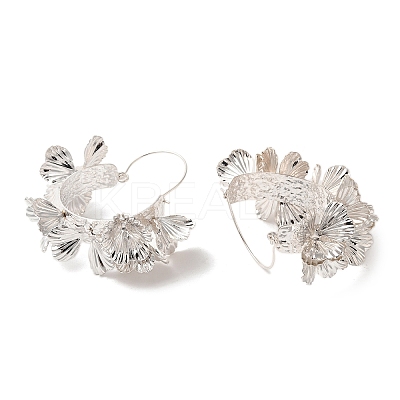 Alloy Hoop Earrings for Women EJEW-G404-02S-1