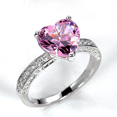 Brass Micro Pave Cubic Zirconia Finger Rings for Women FS-WGC99AF-01-1