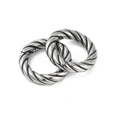 Twisted Ring 316 Surgical Stainless Steel Hoop Nose Rings EJEW-G416-19E-AS-1