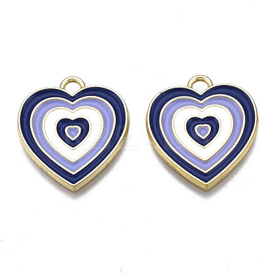 Rack Plating Light Gold Alloy Enamel Pendants ENAM-Q444-014G-RS-1