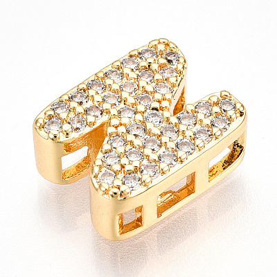 Brass Micro Pave Cubic Zirconia Charms KK-N254-217G-N-1