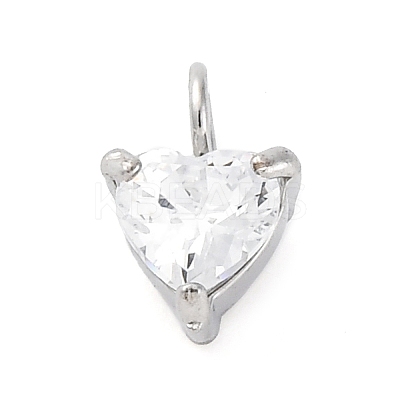304 Stainless Steel Micro Pave Cubic Zirconia Pendants STAS-U042-02A-P-1