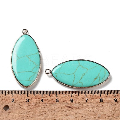 Dyed Synthetic Turquoise Pendants G-G063-03A-1