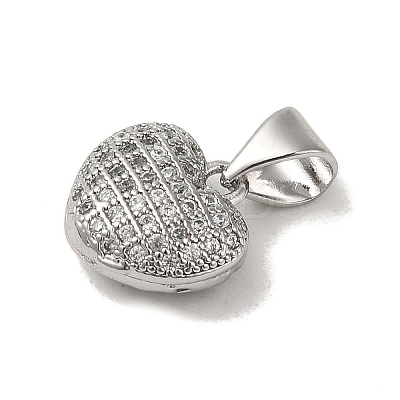 Brass Micro Pave Cubic Zirconia Charms KK-C058-06P-1