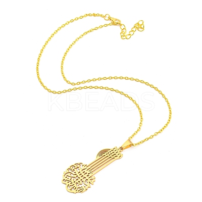201 Stainless Steel Pendant Necklaces NJEW-E101-03G-1