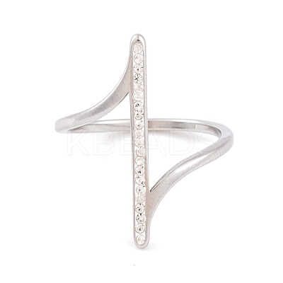 304 Stainless Steel Thin Curve Finger Ring for Women RJEW-C086-25-P-1