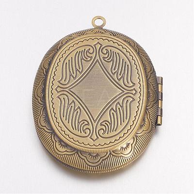 Brass Locket Pendants KK-M041-04AB-NF-1