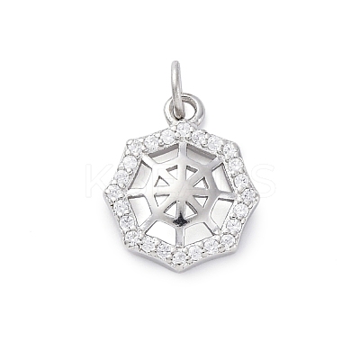 925 Sterling Silver Micro Pave Clear Cubic Zirconia Charms STER-S010-03D-P-1
