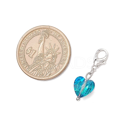 Heart Glass Pendant Decorations HJEW-JM03771-01-1