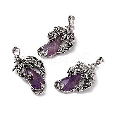 Natural Amethyst Pendants G-H281-06H-1