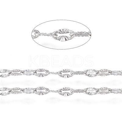 Non-Tarnish 304 Stainless Steel Textured Cable Chains CHS-D004-02P-1