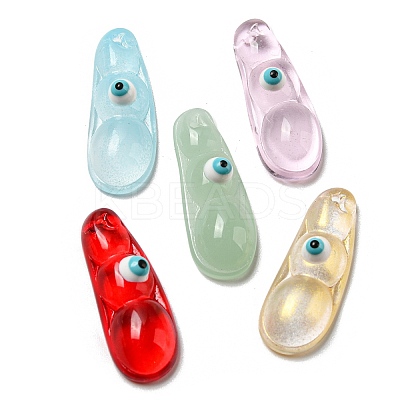 Transparent Glass with Enamel Pendants GLAA-G108-01-1